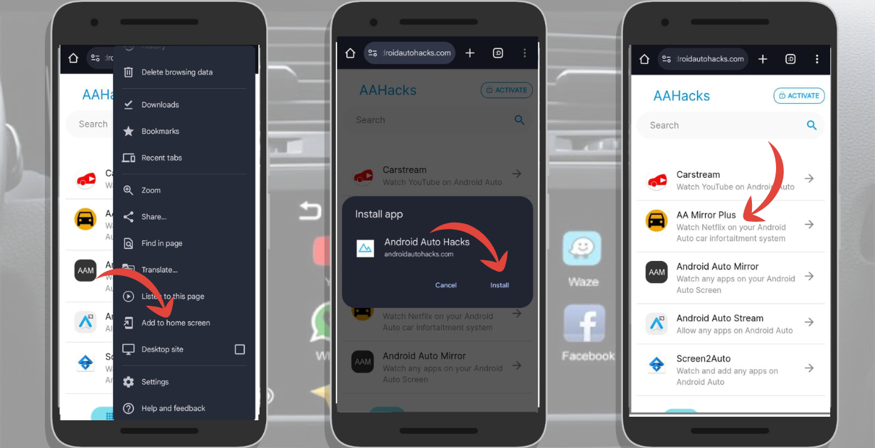 Screenshot of AA Mirror Plus APK Install